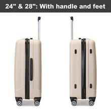 Cabin Luggage Carry On Suitcase 19 24 28 Inch ABS Hardshell TSA Lock 360 Spinner Wheels Lightweight 3 Piece Set Hand Check In Travel Unisex Sizes - Beige - View 10