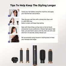 5-In-1 Hair Dryer Brush With Heat Styling & Negative Ion Technology - Multi-Functional Styler For Blow Drying, Curling, & Straightening - Fast, Smooth, And Frizz-Free Results - Ideal Valentine's Day Gift