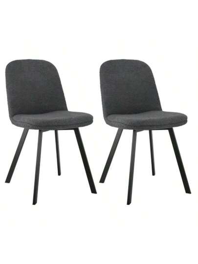 Rayon Cloth Flocking Chenille Dining Chairs Channel Kitchen Dinner Stoel Comfy Fabric Upholstered Accent Room Golden Stainless Steel Plating Legs,Set Of (Black), DE1647BK