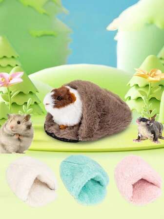 Thickened Warm Nest For Pet Hamsters, Cotton Nest In Guinea Pig/Chinchilla Slipper Style, Thermal Lined Sleeping Bag For Hedgehogs, Squirrels, Dwarf Hamsters, And Guinea Pigs-The Warmest Birthday Gift For Your Pets. Pet Supplies, Pet Nest Pads.