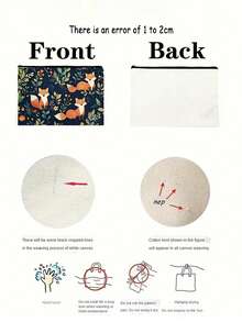 可爱狐狸拉链化妆包 - 橙色/蓝绿色花卉图案，便携式旅行化妆品收纳包，适合女性日常或特殊场合，是爱美人士的必备单品。其俏皮的设计使其成为生日、情人节、万圣节、圣诞节或周年纪念日的最佳礼物。也是送给朋友、同事甚至母亲的理想之选。（单面印花，图案位置随机） - 彩色 - 查看 5