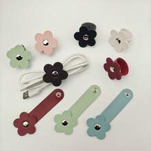 PU-Leder Kabelbinder Sonnenblumen Kabelorganizer Blumen Kabelbinder Kopfhörer Kabel Aufbewahrung