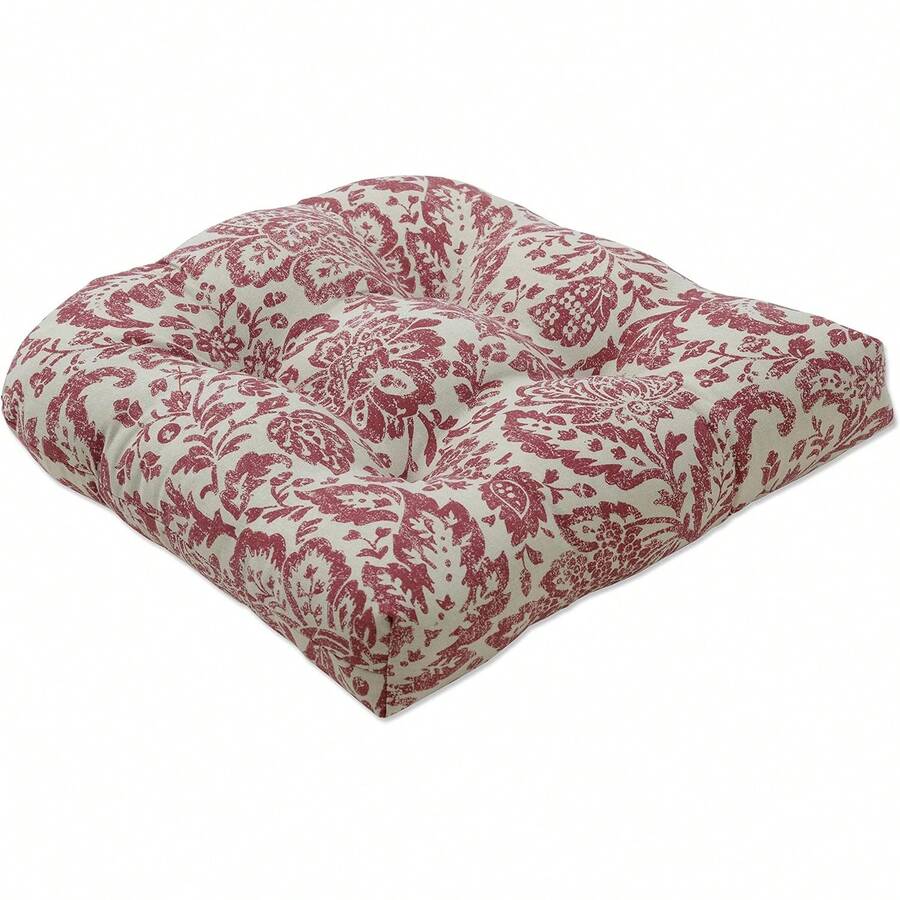 Cojín de Asiento para Silla para Interiores y Exteriores, Resistente a la Intemperie, a la decoloración y a la Intemperie, 19 x 19 Pulgadas - ROJO - Ver 1