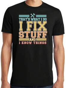 Big Guys Rule Funny Big And Tall King I Fix Things And Know Stuff T-Shirt - Style 25 - View 1