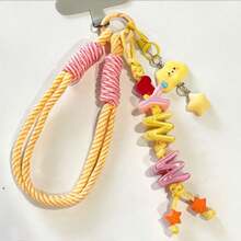 1pc Customized Tassel Bag Charm, Handmade Rope Letter Bead Bag Pendant, Star Bell/Bow, Heart Keychain, Personalized Bag Accessory Gift