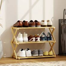 HOMCOM Zapatero Estrecho de Bambú, Zapatero Vertical Plegable, Sin Instalación, Estantería para Zapatos para Entrada, Pasillo, Dormitorio, Natural - Madera Natural - Ver 12
