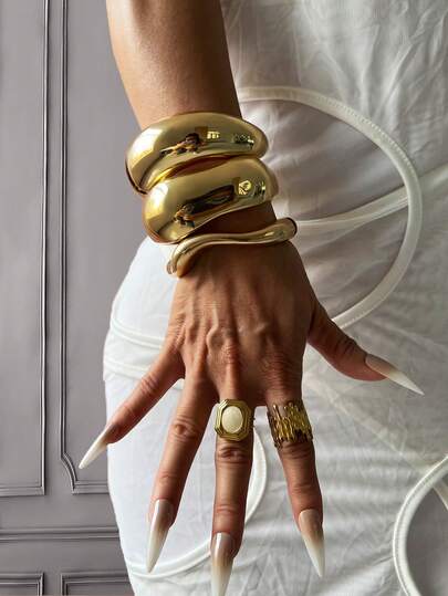 3pcs Bracelet Set, Gold Color Bangle, Wide Bracelet, Thick Bracelet, Bracelet Set, Wide Bracelet, Women Bracelet, Gift For Her