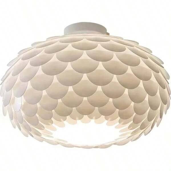 Cúpula de Luminária Pendente Branca Tecida à Mão de Aproximadamente 38,0 cm (14,9 polegadas), Adequada para Sala de Jantar, Sala de Estar, Quarto, Cozinha, Estilo Fazenda, 1 Peça