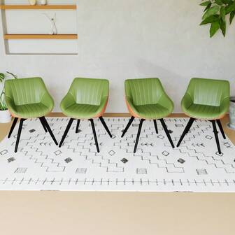 28.54",Set Of 4 Modern Dining Chairs, PU Leather Upholstered Side Chairs With Thick Cushion, Ergonomic Kitchen & Office Chairs, Waterproof & Scratch-Resistant, Easy Assembly