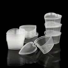 25/50pcs,Heart-Shaped Sauce Container, Transparent Plastic Storage Box With Lid, Scratch-Resistant, Leak-Proof, Food-, Uncoated, Portable Snack Dispenser Set