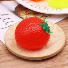 1 件果冻猫软玩具柔软 Q 弹性不粘感官坐立不安软 Taba 软油亮大草莓软玩具，硅胶质地高品质手工制作减压食品玩具，DIY 新款透明粉色草莓奶油浇头 - 彩色 - 查看 27