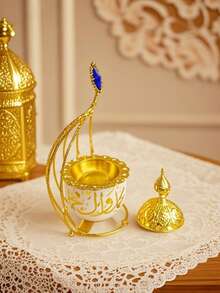 1pc Minimalist Iron & Ceramic Incense Burner, Bahuur Incense Holder, Home Fragrance, Suitable For Home Decor, Bedroom, Living Room, Office, Yoga Space And Parties, Creates An Elegant Ambiance. - Multicolor - View 10