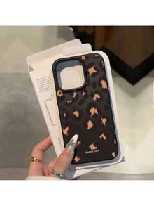 Custodia per telefono in TPU con stampa leopardata marrone - nero - Visualizzare 1