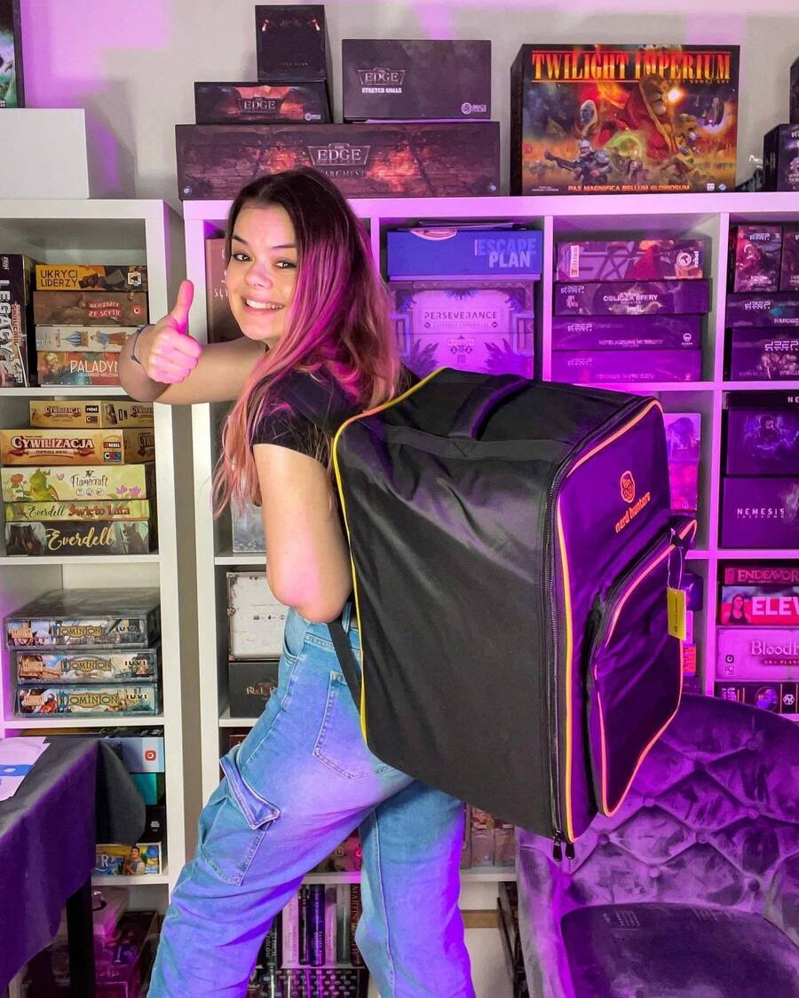 Nerd Hunters Black Board Games Backpack Gamer School Bag With Large Capacity
