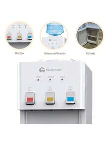 Dispensador de Agua Fría y Caliente Garrafón (82 x 26.5 x 29 cm). 3 Ajustes de Temperatura. Bluelander - Blanco - Ver 3