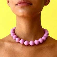 1 Peça Colar de Contas com Efeito de Nuvem de Resina de Estilo Boêmio e Geométrico Redondo, com Fecho de Metal, Joia Artesanal, Adequado para Festivais ou Uso Diário