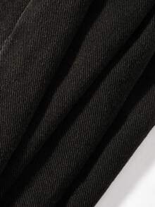 1pc Girls Fashion Casual Black Ripped Straight Leg Vintage Versatile Denim Jeans - Black - View 7