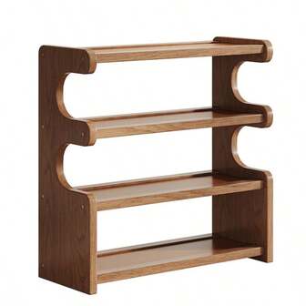 Luxury-Lite Wood-Grain Desktop Storage Rack - Two Layers Or Three Layers With Compartments | Office Cup And Mug Storage | Tea Room Countertop Multi-Functional Storage Rack