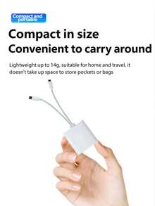 huaxunyuan Đầu đọc thẻ đa năng 2 trong 1, bộ chuyển đổi SD. Thích hợp cho điện thoại thông minh/máy tính/máy ảnh/máy tính bảng. Giao diện Type-C/Lightning 2 trong 1. Cắm là dùng ngay, tốc độ đọc nhanh, hiệu quả công việc cao. - trắng - Xem 8