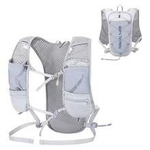 Breathable Reflective Running Hydration Vest, Adjustable Lightweight Water Pack Chest Backpack With Multi Pockets, Hiking Hydration Daypack Fitted With Flexible Chest Straps, Perfect Cycling, Running, Hiking And Biking Outdoor Sports Gear - Grey - View 5