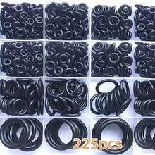 225-Piece Premium Rubber O-Ring Set - Oil-Resistant Durable Sealing Gaskets, Suitable For Pipeline, Automotive Mechanic's Air/Gas Connections And Faucet Connections, Comes With Plastic Box - Vòng đệm cao su đen - 225 chiếc - Xem 2