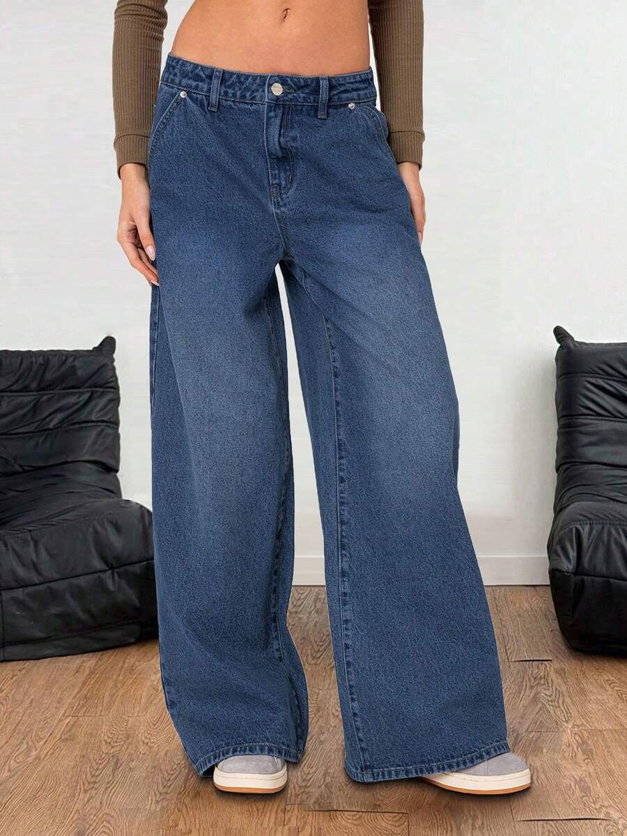 Casual Washed Denim, Suitable For Women's Everyday Wear, All Seasons