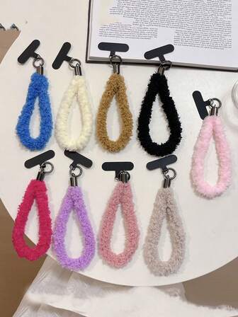 1pc Colorful Plush Lanyard Doll Pendant, Decorative Strap For Phone Case, Wrist Lanyard, Accessory, Suitable For Autumn/Winter