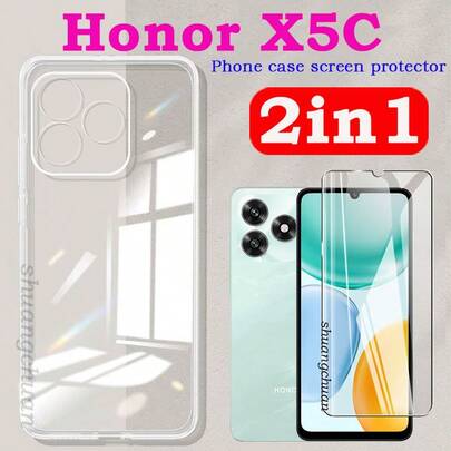 Película de vidrio templado anti-espionaje para Honor X5C, ZTE Nubia Neo 3GT, Nubia Neo 3, ZTE V70, ZTE V70 Max, Redmi A5, Honor X9D, Funda de teléfono transparente plana + Protector de pantalla de cerámica anti-espionaje