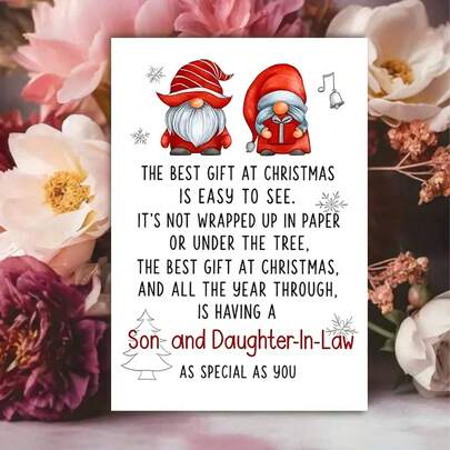 1 Peça Cartão de Natal Querido para Genro e Nora Amados! Que este cartão seja um símbolo do amor e da união de sua família nesta alegre temporada de Natal. O Melhor Presente de Natal - Ideal para Qualquer Pessoa (Com Envelope + Cartão de Saudação)" (11cm X 16cm) Cartão de Presente de Natal" Um Presente Adequado para Todos