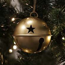 Haute Decor - Adornos de cascabel, 8.5 cm de diámetro, paquete de 6(Oro bruñido) - Tipo 1 - Ver 3