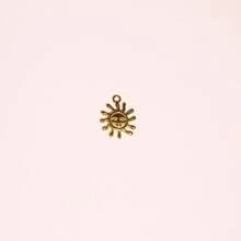 1 pieza Moda Acero Inoxidable Dorado Serie Sol Luna Sol Luna Arcoíris Sol Sonriente Estrella Colgante, Adecuado para DIY Collares Creativos, Pulseras, Pendientes, Cadenas de Bolso, Llaveros, Chapado en Oro de 18K, Impermeable y a Prueba de Sudor, Adecuado para Uso Diario de Ocio