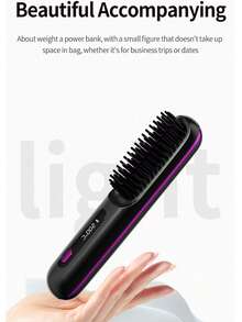 Lược duỗi tóc không dây, màn hình LCD và điều chỉnh nhiệt độ, bàn chải duỗi tóc mini cầm tay với công nghệ ion âm và lớp phủ gốm, pin lithium sạc lại 2000mAh, thích hợp sử dụng tại nhà, khi đi du lịch và ở salon, lý tưởng cho phụ nữ, người đi du lịch, những người đam mê tạo kiểu tóc, món quà tuyệt vời cho Ngày Valentine và Ngày của Mẹ. - Nhiều màu - Xem 8