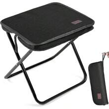 Sillas Plegables Camping para Adultos y Niños,Silla Plegable Portatil para Exterior/Interior,Taburete Ligera,Silla para Acampar de Pesca para Excursión,Picnic,Playa - Negro - Ver 1