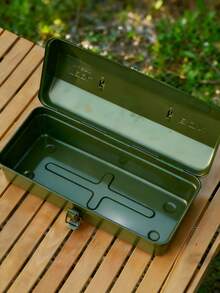 1 pièce Boîte de rangement pour outils d'extérieur, boîte de camping et pique-nique portable, boîte de rangement pour outils en métal, boîte de rangement divers avec poignée, boîte à outils de camping d'extérieur avec autocollants, boîte de rangement en métal portable à main, camping, portable, boîte de rangement en métal portable, boîte à outils d'extérieur camping boîte à outils en métal à main, boîte à outils à couche unique épaissie boîte de rangement pour quincaillerie et réparation à la maison 410 boîte à outils en fer à main - Multicolore - Voir 11