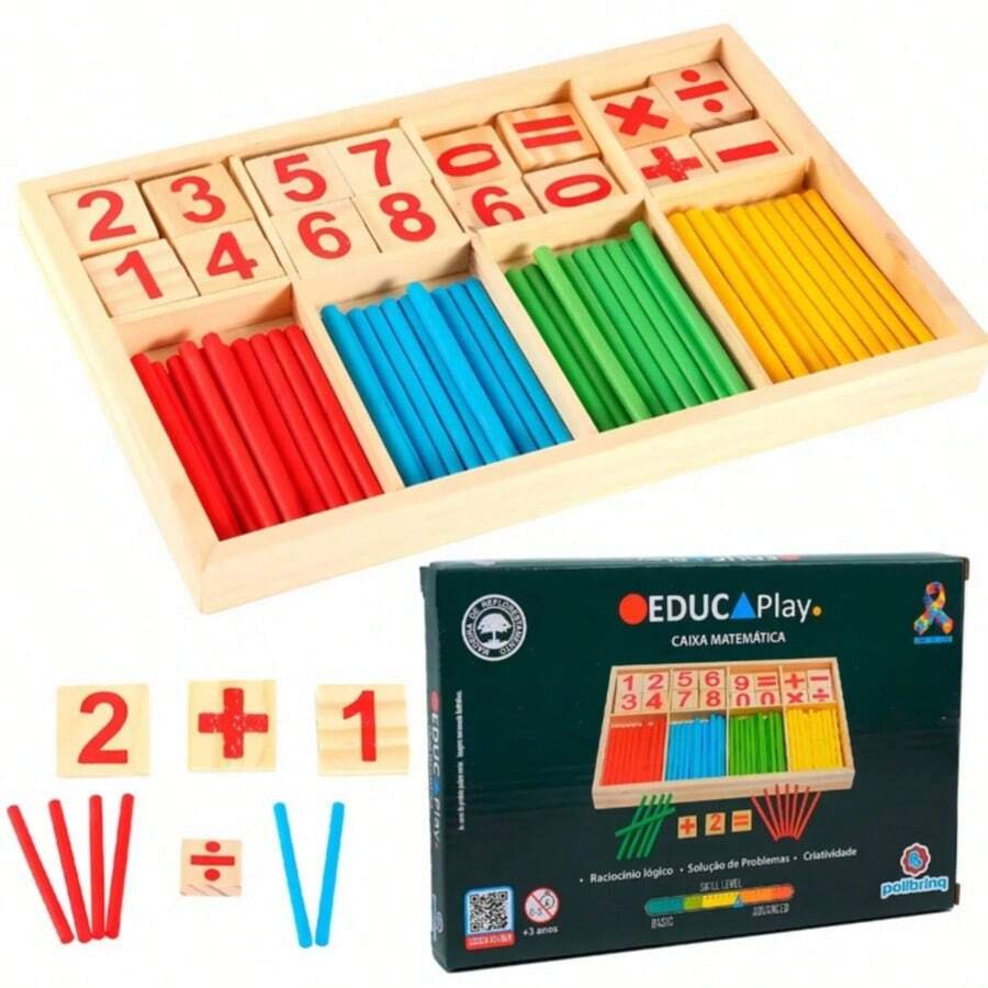 CAIXA MATEMATICA EM MADEIRA EDUCAPLAY - MULTI - Visão 1