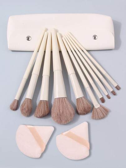 1/3/10/13 pezzi Set di pennelli trucco di alta qualità - Pennelli multifunzione per il viso + Spugne per trucco morbide a doppia faccia + Borsa portatile di grande capacità per il trasporto