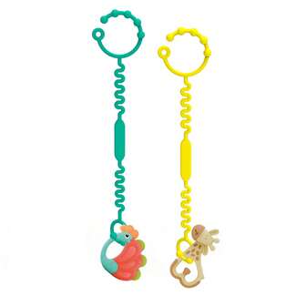 2pcs Adjustable Silicone Toy Straps For Stroller, Suitable For Hanging Toys, Bottles, Cups, Pacifiers On Stroller, High Chair, Car Seat, Crib