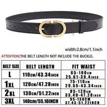 1pc Fashion Versatile Gold-Tone Double D Buckle Plus Size Women's Belt, PU Leather Casual Dress Belt Suitable For Daily Commute, University, Weekend Shopping, Valentine's Day Decoration, And Business Occasions - B - View 8
