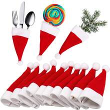 1/10/20pcs Christmas Ball Cap Tableware Set Non-Woven Fabric Mini Hats Christmas Decorations,Christmas - Multicolor - View 4