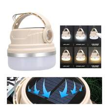 1PC Outdoor Solar Camping Lamp Flashlight USB Rechargeable Light Emergency Power Bank Waterproof Hunting Fishing With Hook Side Lamp - Multicolor - View 12