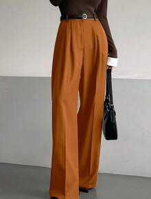 Straight Leg Suit Pants - Cacao - Ver 2