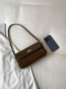 2025 New Vintage Elegant Mara Leather Matte Shoulder Bag, Niche Design Small Square Underarm Bag