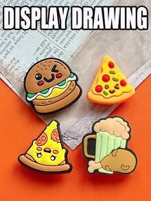 13 PCS Food Delight Series, Shoe Decorations, Cartoon Shoe Charm, Diverse Designs - Durable Shoe Decorations, Durable Shoe Accessories, Suitable For Slippers And Shoes, Perfect Birthday Gift Or Fashionable Accessory