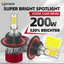 2 件 200W 超亮 LED 汽车前灯 - 6000K 白色 Canbus 无错误，远光/近光带冷却风扇，即插即用 H1/H4/H7/H11/H13/9005/9006/9007（兼容卡车、SUV） - 紅色 - 查看 15