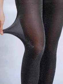 1 Pair Women's Shiny Silky Pantyhose, Suitable For Vintage Party, Gathering, And Date Outfits - Multicolor - View 4