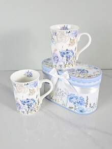 Juego de tazas de café de cerámica, taza de té de porcelana grande con asa, regalo de Navidad, regalo de inauguración de casa - apto para microondas y lavavajillas, juego moderno de tazas de café de cerámica con asa para té/latte/capuchino/leche/cacao, regalo de fiesta de té de la tarde, cumpleaños, Acción de Gracias