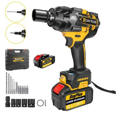 Huini Brushless Cordless Impact Wrench,3IN1,Cordless Impact Drill, Cordless Impact Screwdriver, Car Repair Wheel Nut Gun Electric 800 N.M High Torque Impact Wrench Power Wrench Electric Cordless Driver With 4 Sockets + 12 Driver Bits+ 1 Battery