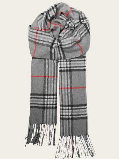 1 Stück klassischer karierter Herren Schal, Freund-Stil Herbst/Winter warmer Schal, modischer doppelseitiger Halswärmer, luxuriöses Geburtstagsgeschenk Herren Accessoires Herren Schals