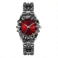 2025 Men's  Claw-Shaped Quartz Watch Luminous Calendar Waterproof Alloy Strap" - Red - View 3