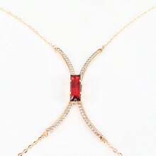 1pc Sexy Multicolor Rhinestone Bra Top, Personalized Bikini Lingerie Accessory